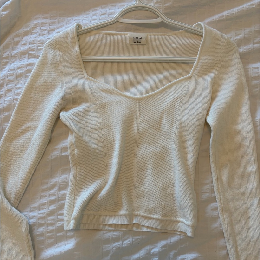 Wilfred Off-White Ribbed Top